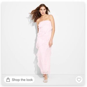 Elegant Pink Strapless Dress - Wild Fable
